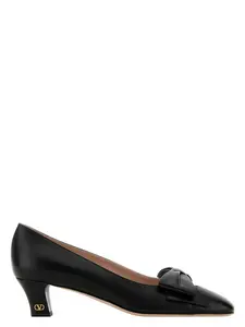 Valentino Garavani Black Leather Bowow Pumps
