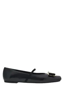 Ferragamo Women's New Vara Plate Ballet Flats in Black