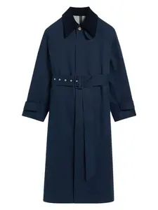 Ami Paris Waterproof Coat With Belt in Blue