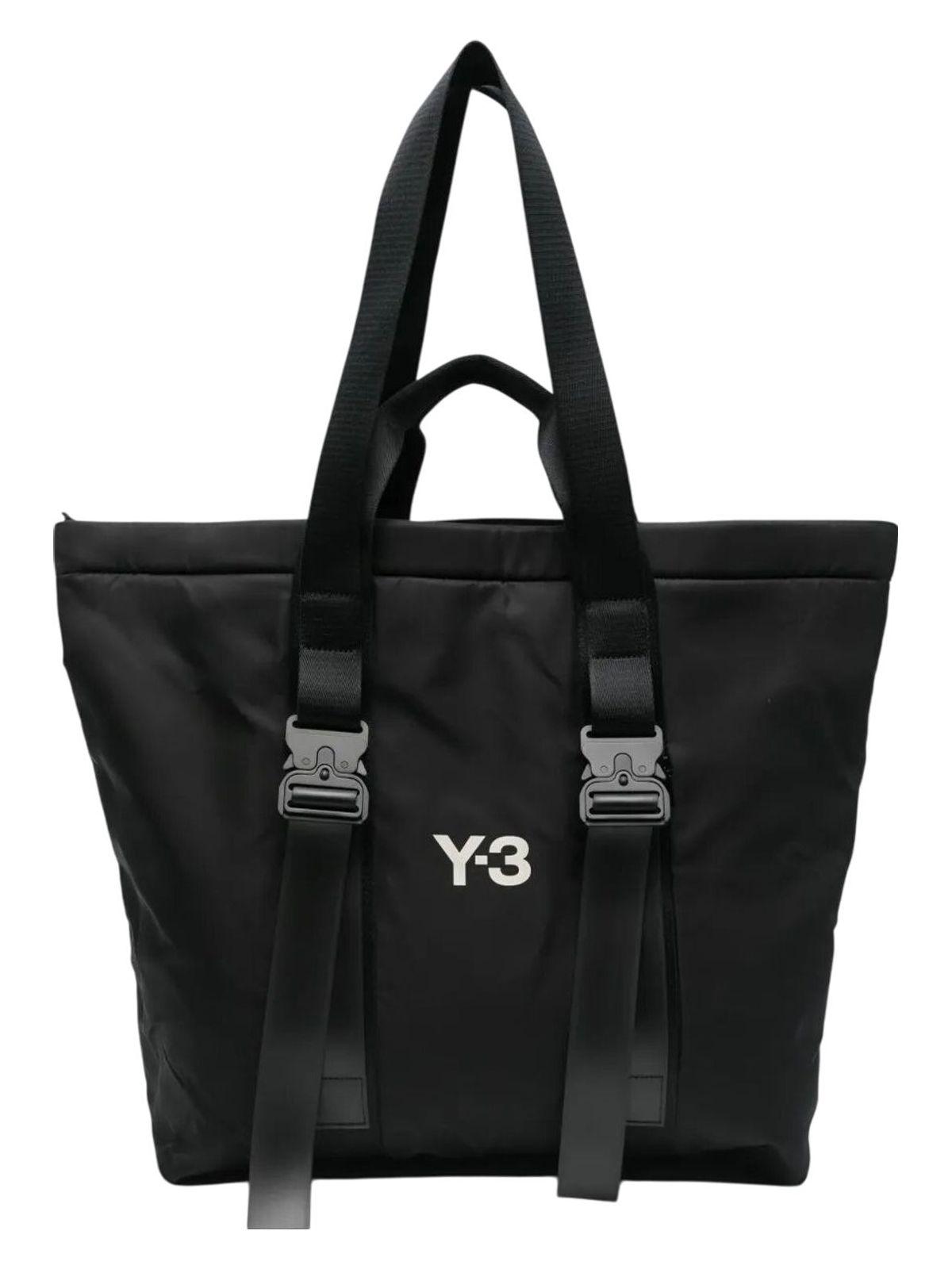 Y-3 Men's Logo-Print Nylon Shopper Bag in Black