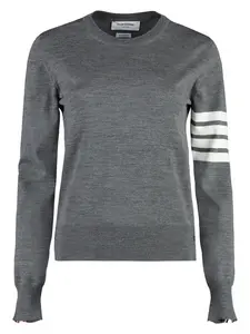 Thom Browne Women's Wool 4-Bar Relaxed Pullover Sweater