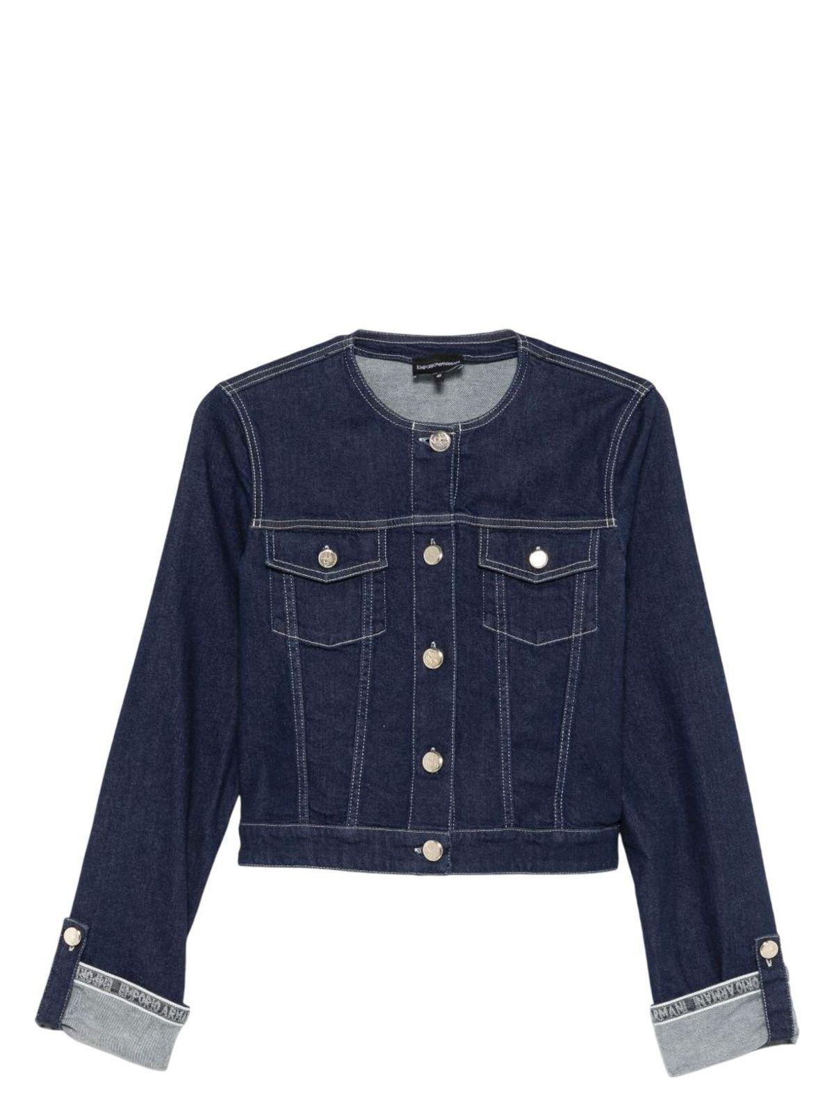 Emporio Armani Women's Denim Cotton Jacket in Blue