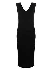 Moncler Women's Knit Logo Midi Dress in Black