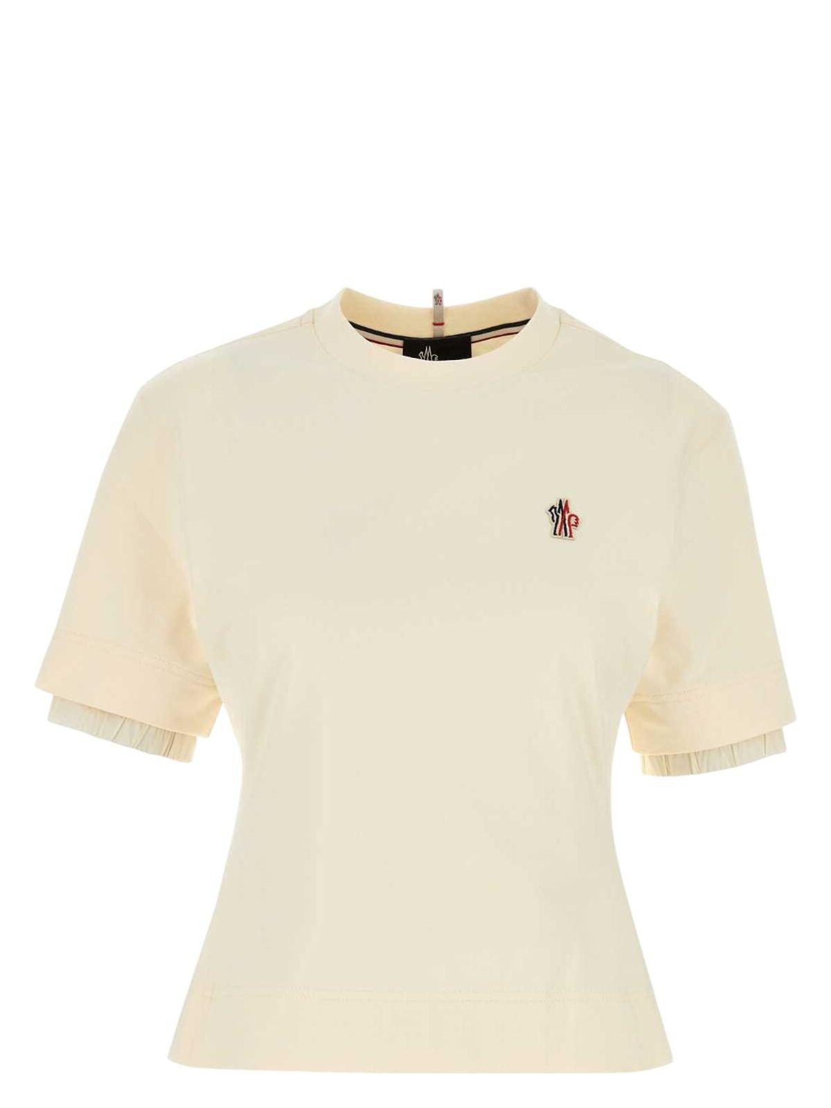 Moncler Grenoble Women's Cotton Clothing T-Shirt in White