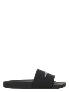 Woolrich Men's Slide Sandal With Logo in Black