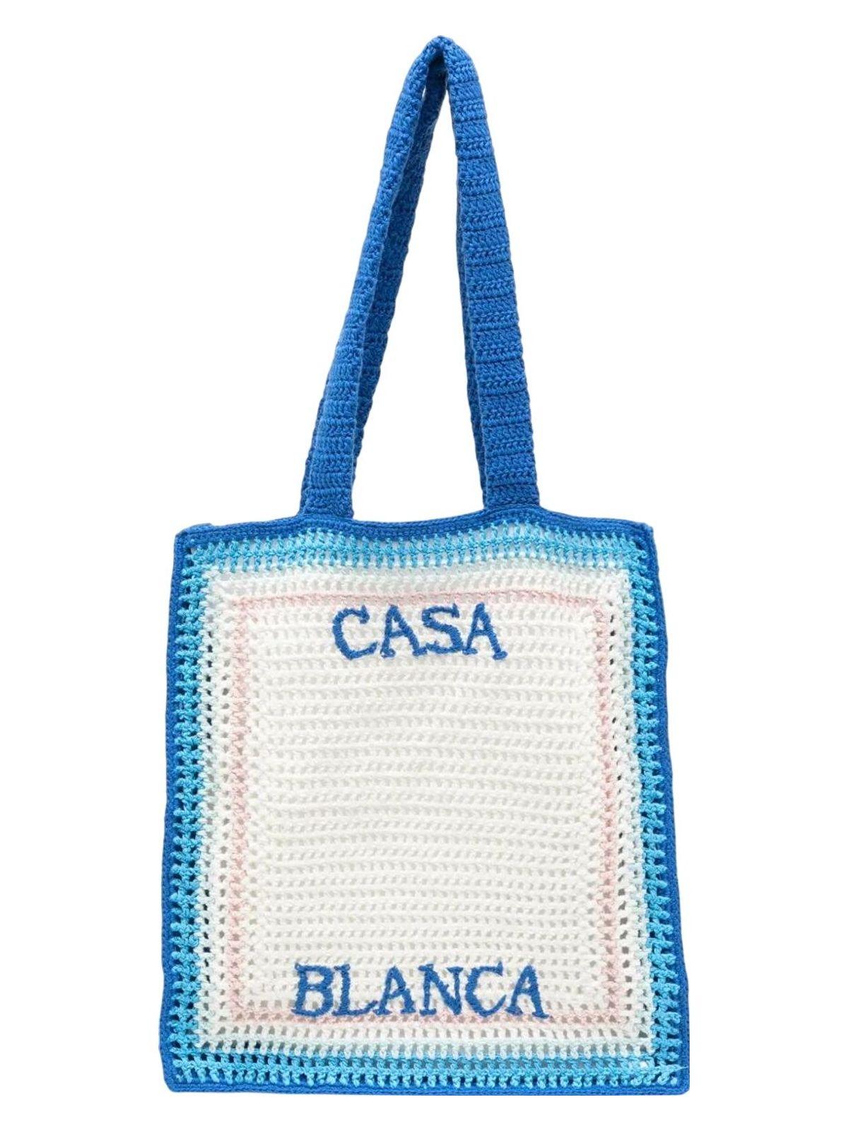 Casablanca Crochet Bag in Blue