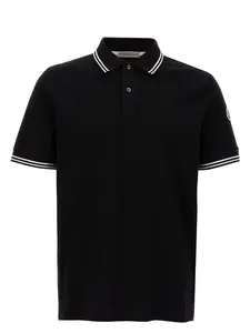 Moncler Men's Ss Polo T-Shirt in Black