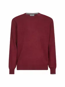BRUNELLO CUCINELLI Red cashmere crewneck sweater