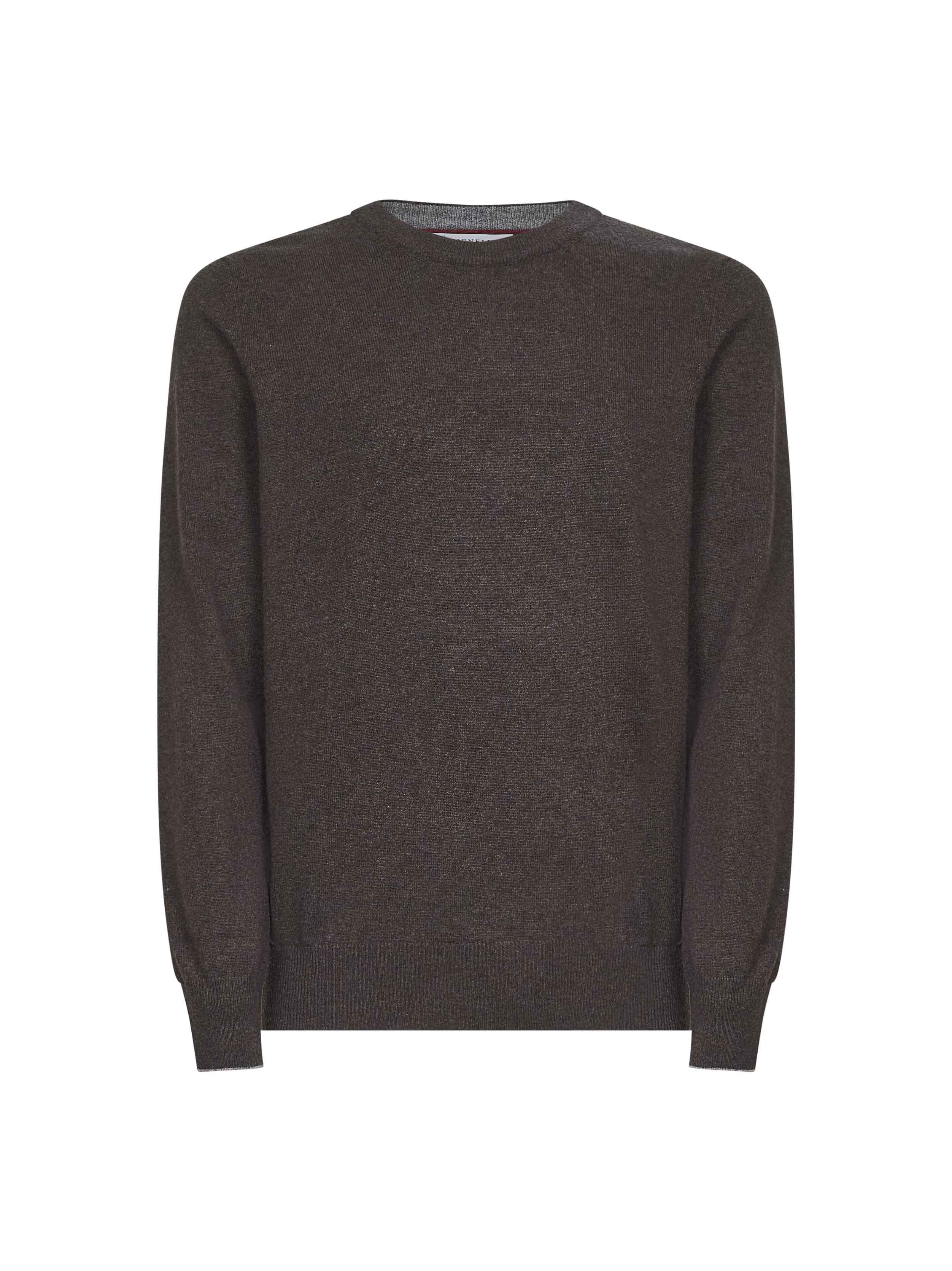 BRUNELLO CUCINELLI Brown cashmere crewneck sweater