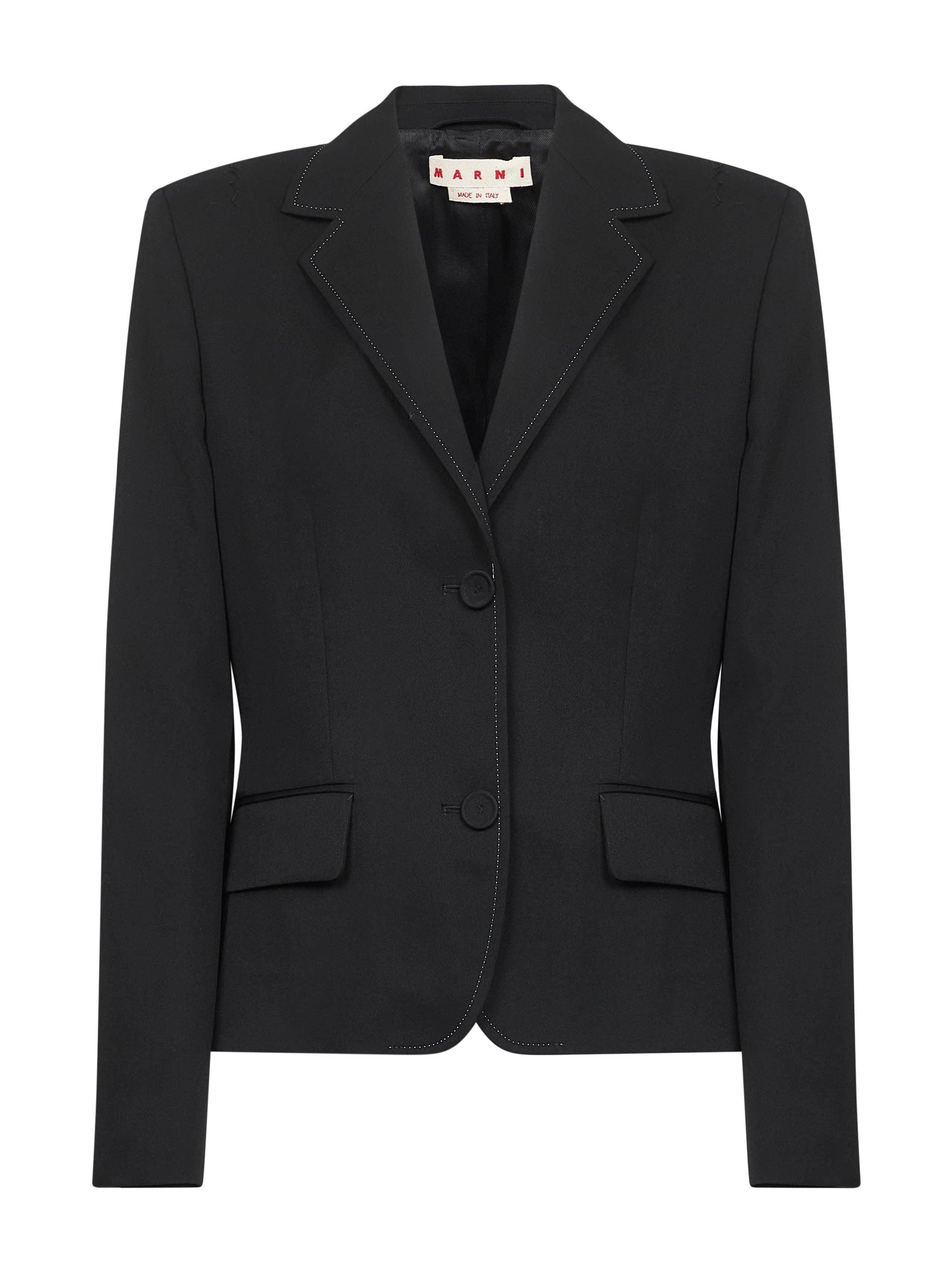 MARNI Black Wool Single-Breasted Blazer