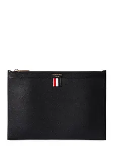 THOM BROWNE Pebbled Leather Zip Pouch