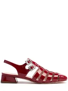 ROGER VIVIER Mini Tres Vivier Leather Flats