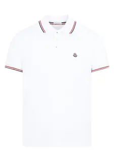 Moncler Men's SS Polo T-Shirt in White