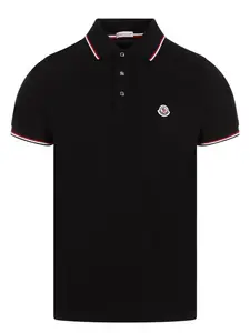 Moncler Men's Ss Polo T-Shirt in Black