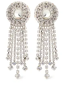 ALESSANDRA RICH Fringes Crystal Pendant Earrings
