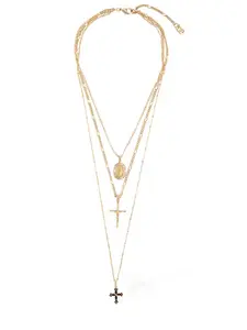 DOLCE & GABBANA Triple Plated Cross Pendant Necklace