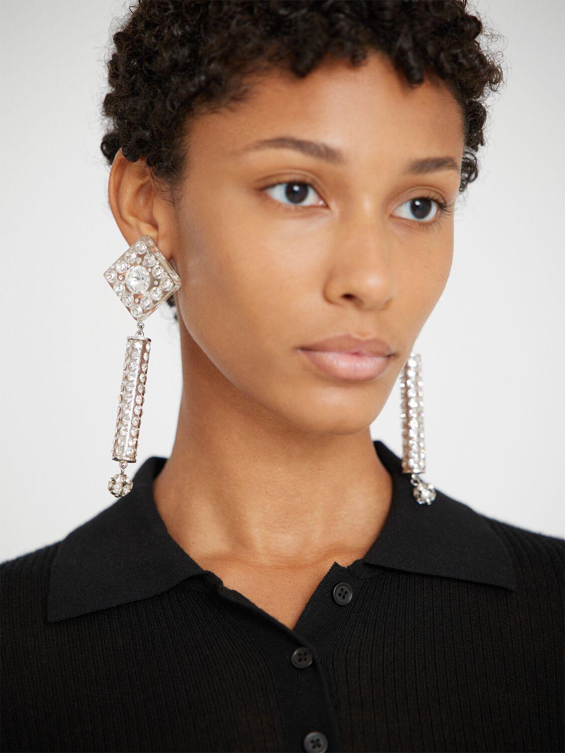 ALESSANDRA RICH Crystal Earrings with Pendant