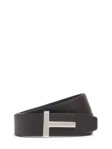 TOM FORD Reversible Grained Leather T Belt