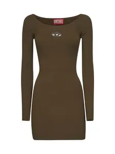 DIESEL Green ribbed viscose M-Vera minidress