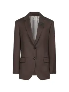 Brunello Cucinelli Brown Twill Single-Breasted Blazer