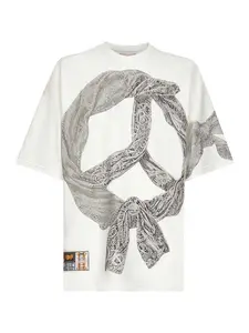 PDF White Cotton Jersey Printed T-Shirt