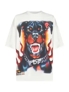 PDF White Cotton Jersey Printed T-Shirt