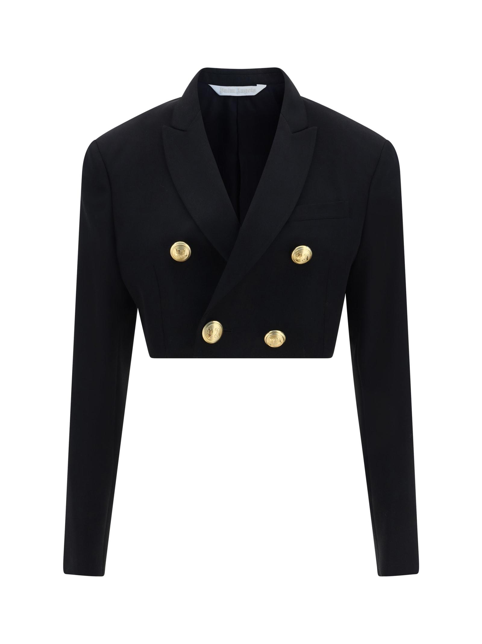 Palm Angels Cropped Blazer and Boyfriend Blazer in Black