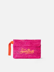 MC2 Saint Barth Raffia Pouch Bag With Saint Barth Embroidery
