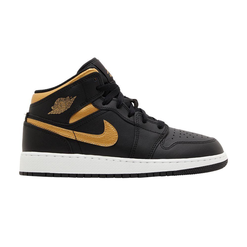 Air Jordan 1 Mid Black Metallic Gold