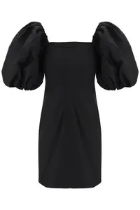 Ganni Women's Organic Cotton Mini Dress in Black