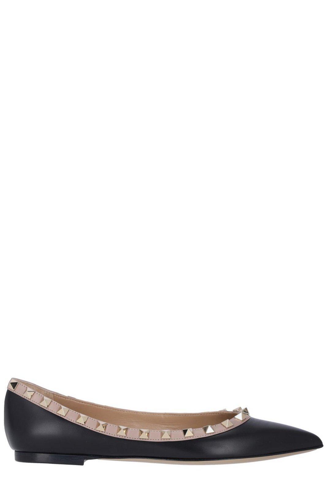 Valentino Garavani Women's Rockstud Leather Ballet Flats