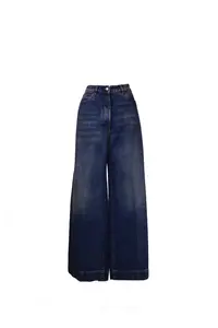Etro Women's Cotton Wide Leg Jeans in Blue