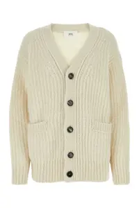 Ami Alexandre Mattiussi Ivory Alpaca Blend Cardigan
