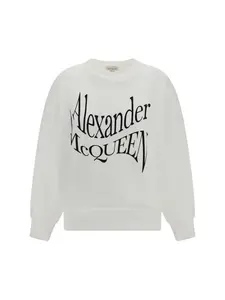 Alexander McQueen Women's Cotton Sweatshirt in White
