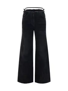 Givenchy Women's Wide-Leg Denim Cotton Jeans in Black