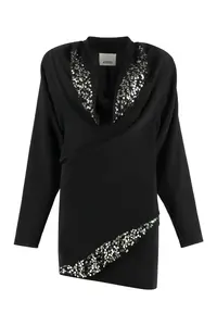 Isabel Marant Lazeli Embellished V-neck Mini Dress