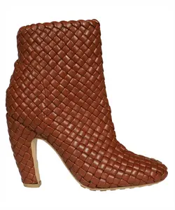 Bottega Veneta Canalazzo Heel Leather Ankle Boots