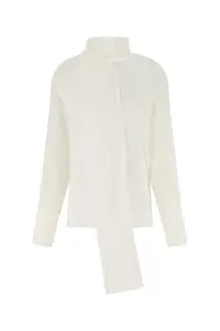 Givenchy Women's Crepe Blouse Top in White
