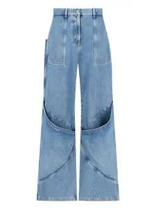 The Attico Women's Long Trousers Denim in Blue