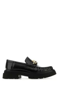 Ferragamo Women's Gancini-Buckle Leather Loafers in Black