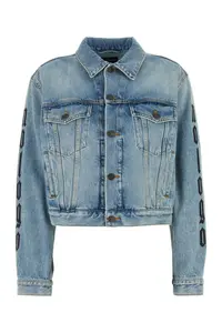Balenciaga Women's Denim Jacket in Light Blue