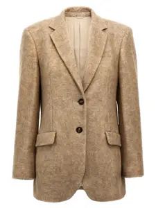 Brunello Cucinelli Women's Light Brown Jacket With Monili Detailing