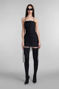Balenciaga Black Stretch Nylon Mini Dress