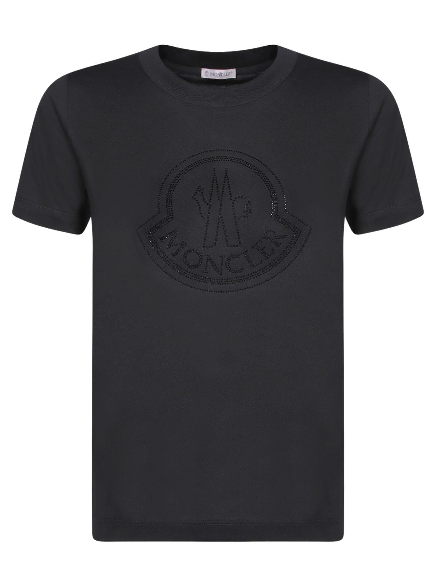 Moncler Women's Logo Cotton T-Shirt in Black