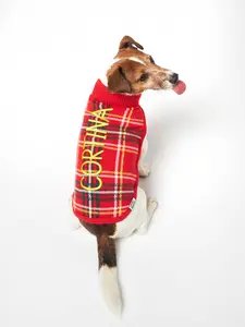 MC2 Saint Barth Dog Sweater With Tartan Print