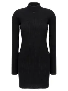 Courrèges Women's Organic Cotton Mini Dress and Cotton Blend Mini Dress in Black