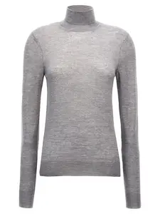 Saint Laurent Women's Wool Turtleneck Sweater in Grey
