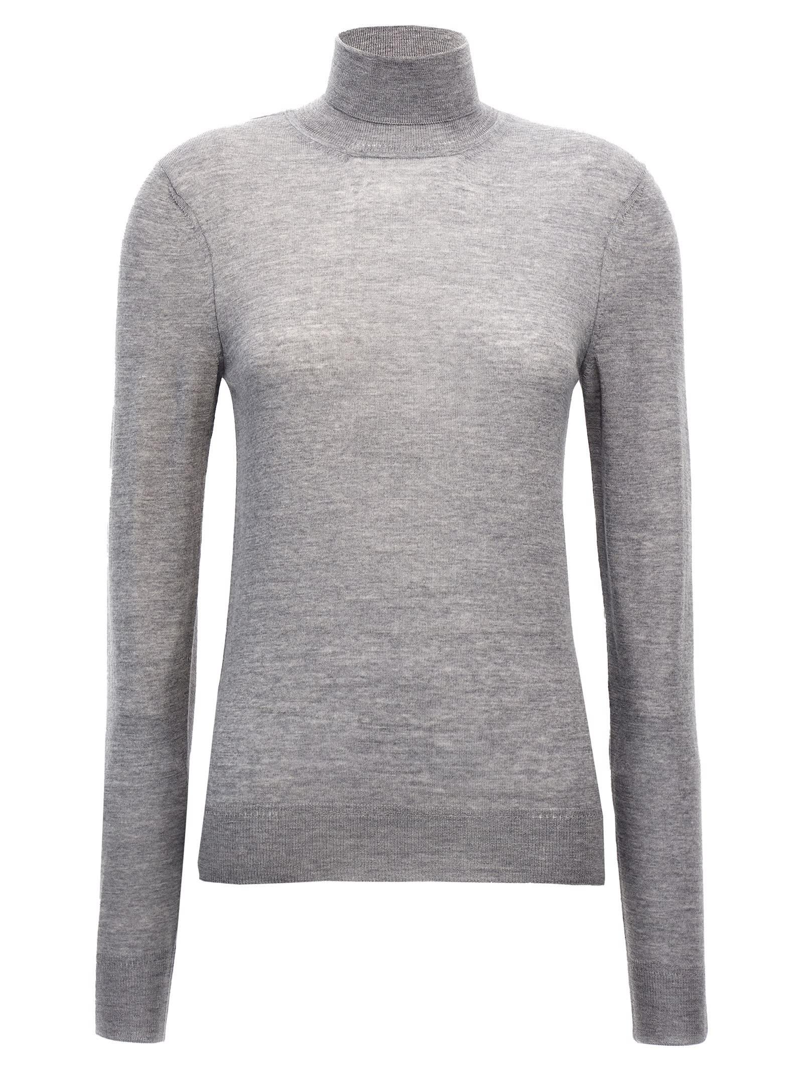Saint Laurent Women's Wool Turtleneck Sweater in Grey