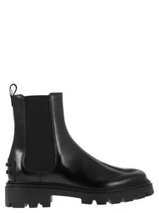 Tod's Women's Chelsea Boots in Black Brushed Leather