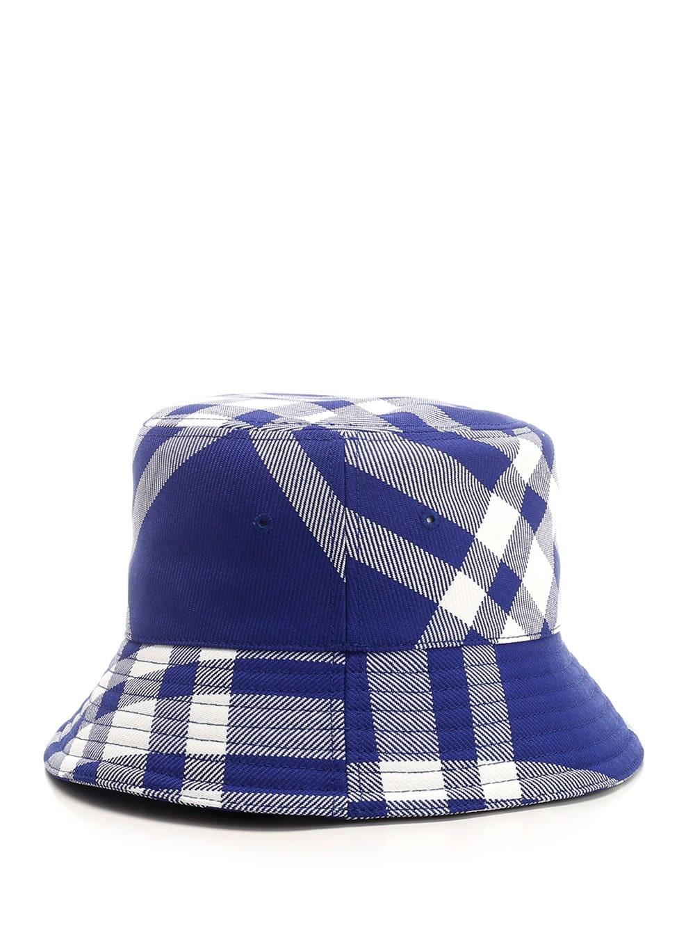 Burberry Monogram Bucket Hat and Women's Check Motif Bucket Hat in Blue
